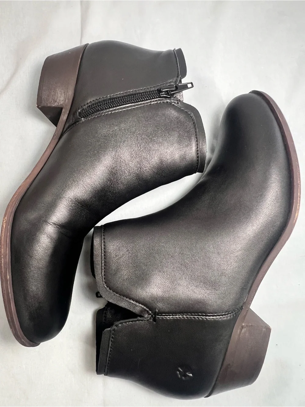 Women’s Black Leather Ankle Boots - Sleek Zip Closure